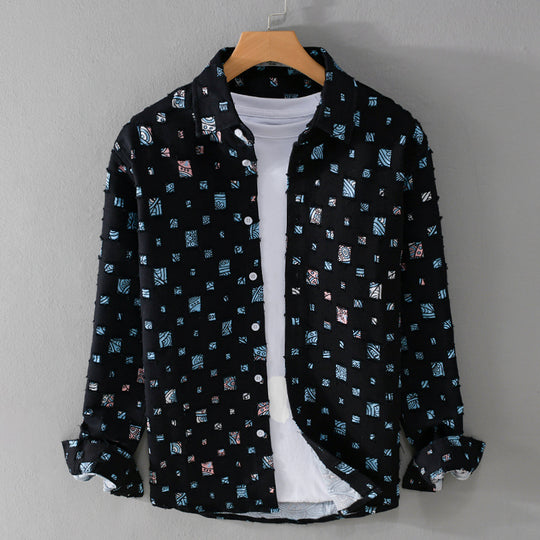 Unisex Leichtes Strukturhemd mit quadratischen Cut-Outs und Oversize-Schnitt Shop Nory