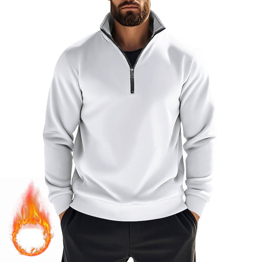 Herren nan komfortables Halbzip-Sweatshirt mit Stehkragen, leicht angerauter Innenseite und geripptem Saum Shop Nory
