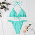 Damen Triangel-Bikini mit verstellbaren BindShopnoryändern und elastischem Bund