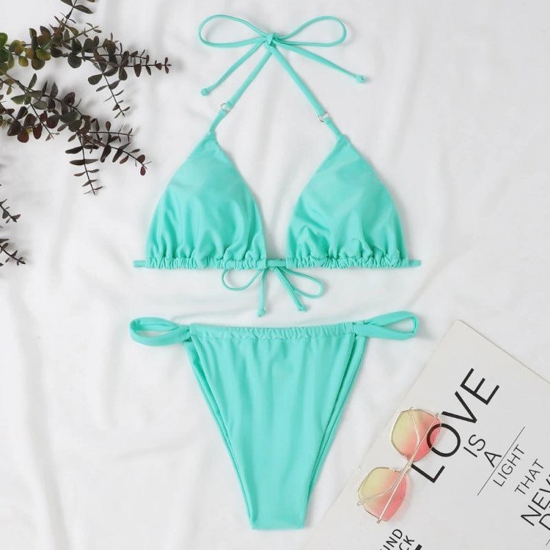 Damen Triangel-Bikini mit verstellbaren BindShopnoryändern und elastischem Bund