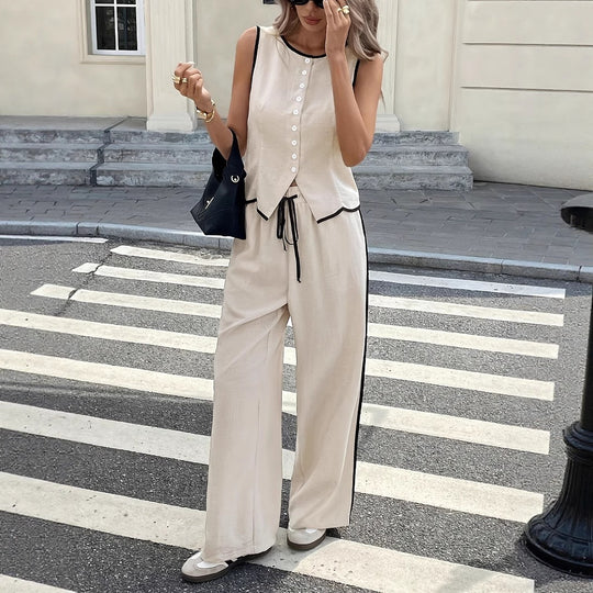 Damen Elegante und bequeme Loungewear mit Knopfleiste Shop Nory
