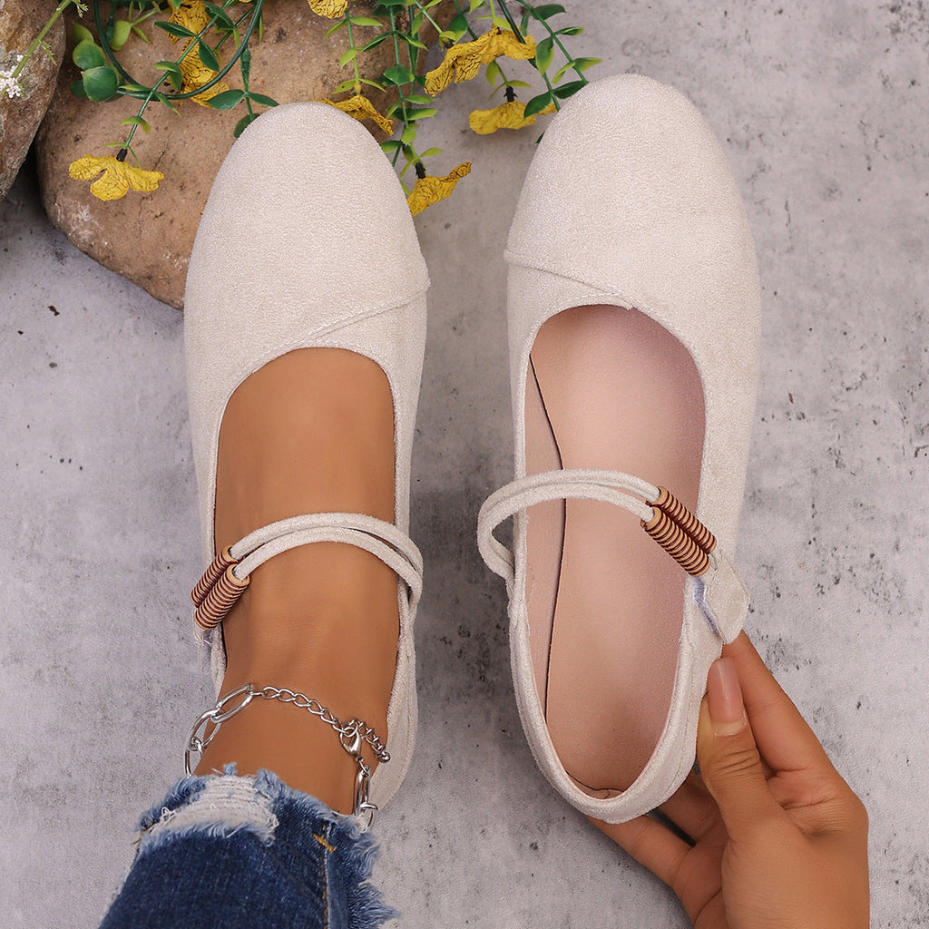 Damen Ballerinas mit verstellbarem Riemen