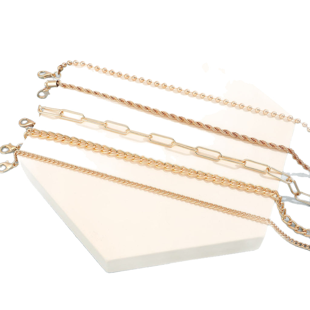 Damen Fußkettchen-Set aus feinen, eleganten Gliederketten Shop Nory