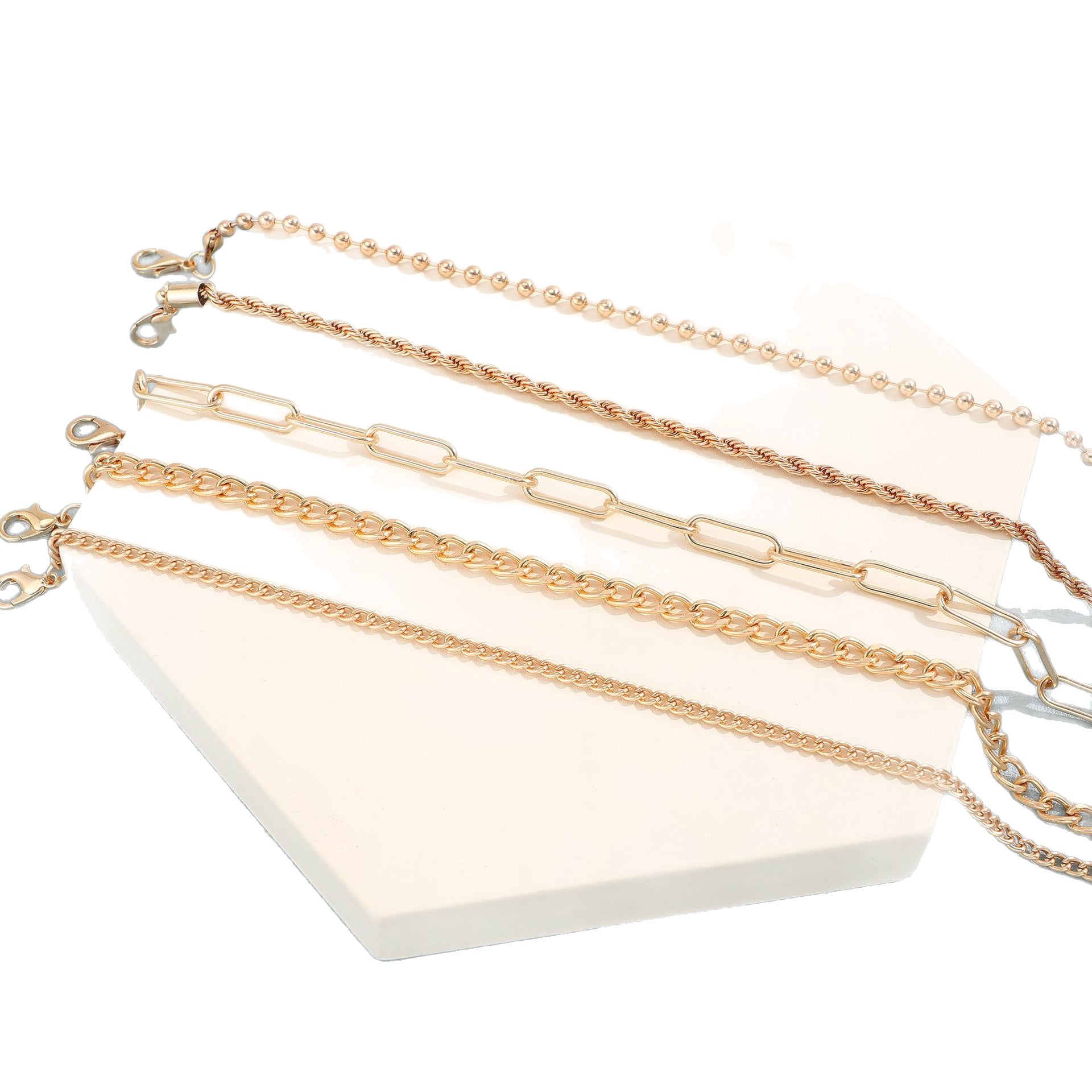 Damen Fußkettchen-Set aus feinen, eleganten Gliederketten Shop Nory