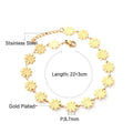 Damen Armband mit floralen Anhängern aus goldplattiertem Edelstahl Shop Nory