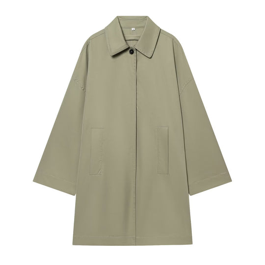 Damen Weitgeschnittener Cape‑Mantel mit verdeckter Knopfleiste und aufgesetzten Taschen Shop Nory