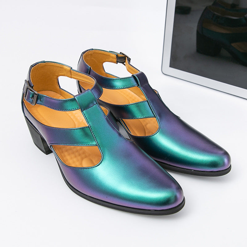 Damen Elegante Metallic Heels mit verstellbarem Riemen Shopnory