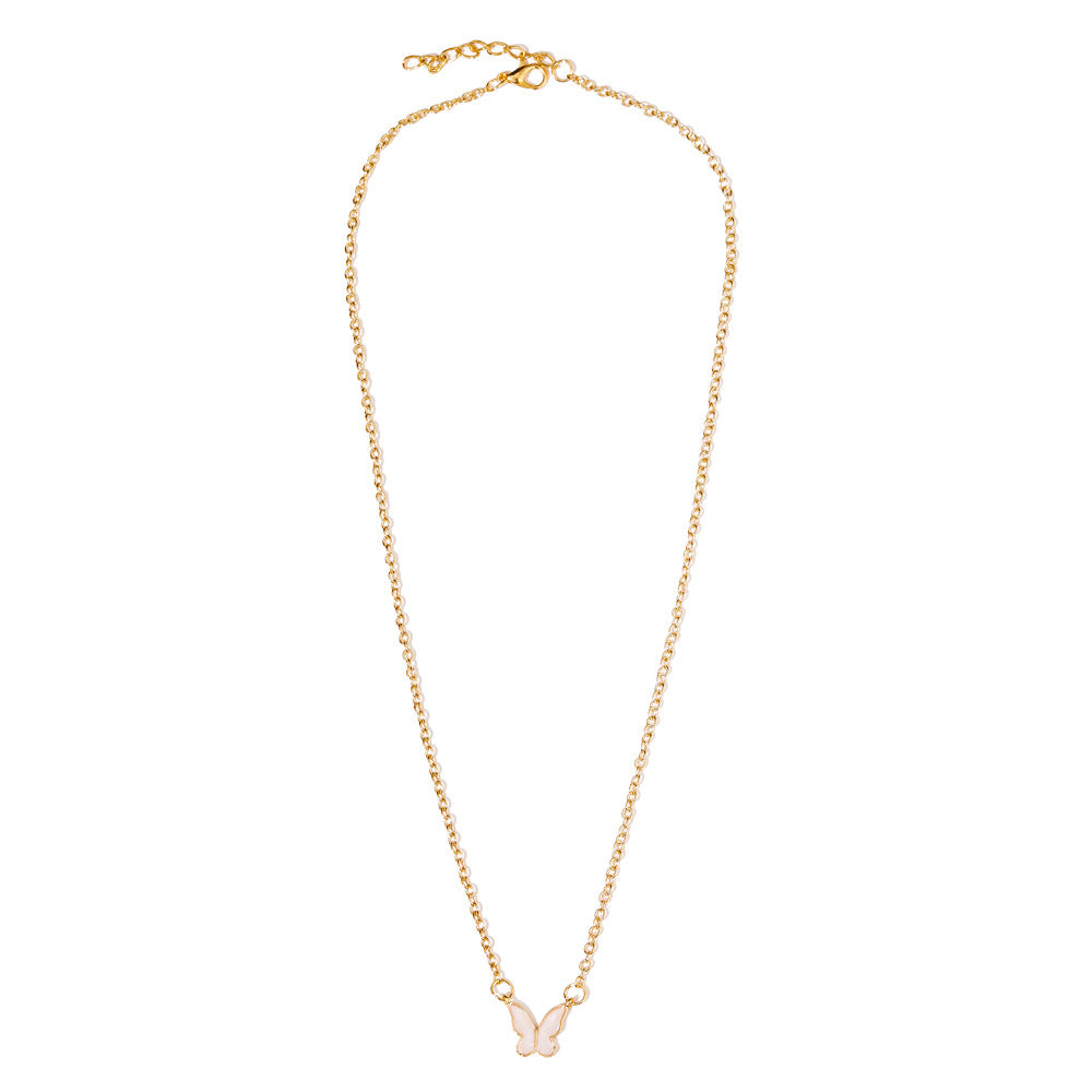 Damen Halskette mit filigranem Schmetterlingsanhänger aus luxuriösem Metall Shop Nory