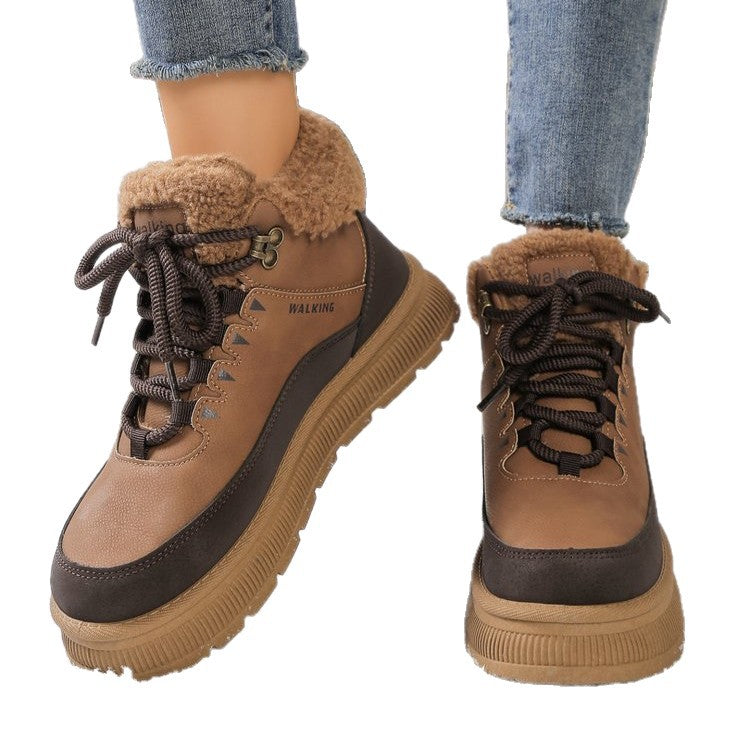 Damen Gefütterte Plateau-Wintersneaker mit Teddyfutter und profilierter Gummisohle Shop Nory