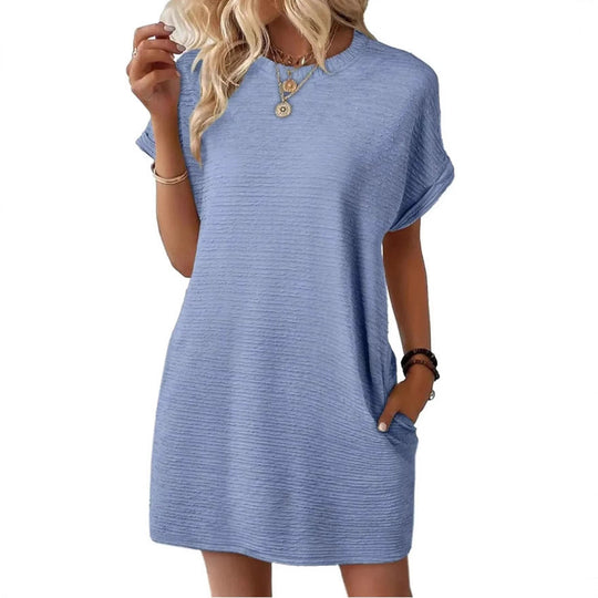 Damen Casual-Kleid mit lässigem Schnitt und praktischen Taschen