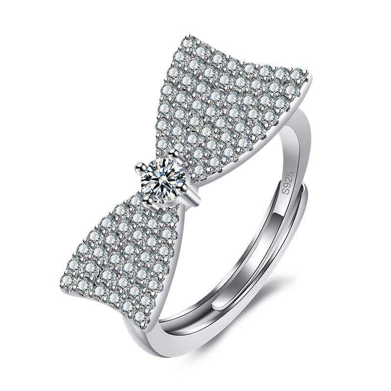 Damen Glamouröser Ring mit funkelndem Schleifen-Design Shop Nory