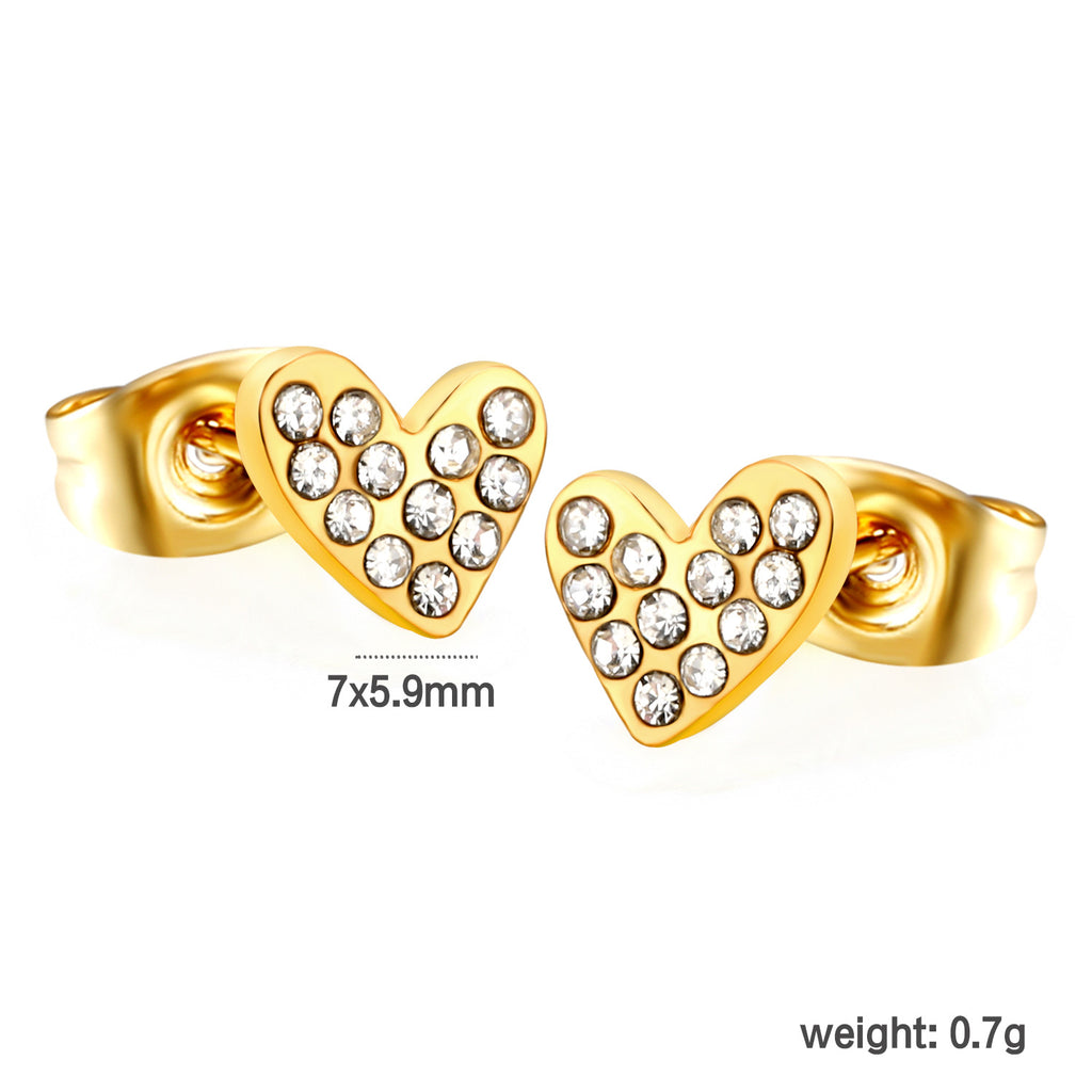 Damen Ohrstecker im herzförmigen Design mit funkelnden Zirkonia Shop Nory