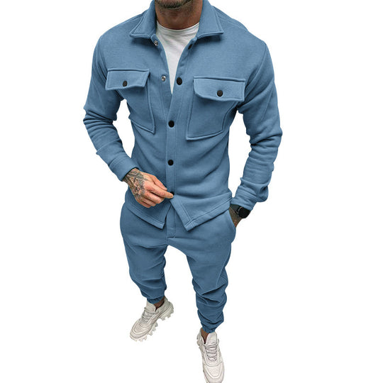 Herren nan Utility-Loungeset mit Hemdjacke, aufgesetzten Klappentaschen und schmal zulaufender Jogginghose Shop Nory