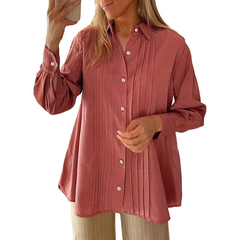 Damen Oversize-Hemd mit Biesen und Ballonärmeln Shop Nory