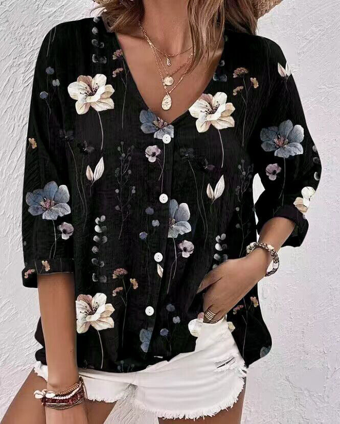 Damen Bluse mit floralem Druck und lässigem Schnitt
