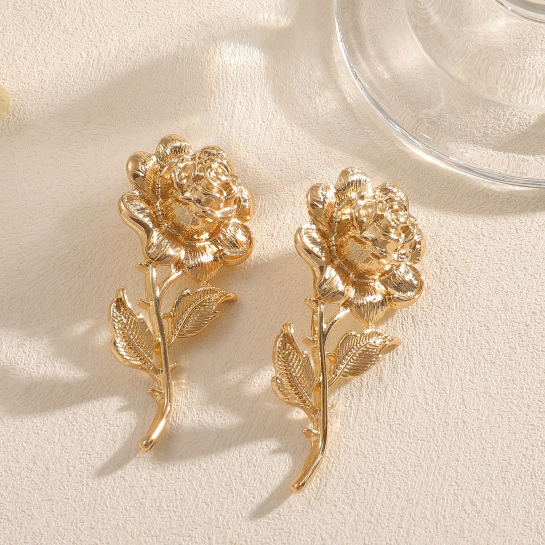 Damen Ohrstecker im kunstvollen Rosendesign Shop Nory