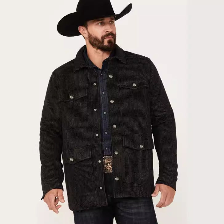 Herren Gerippte Cordjacke mit Pattentaschen und Hemdkragen Shop Nory
