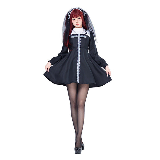 Damen Verspielt romantisches Dienstmädchenkleid mit Rüschen und Schleifen Shop Nory
