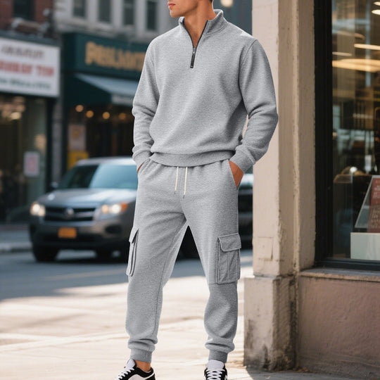 Herren nan kuschelige Cargostil-Jogginghose aus Fleece mit Kordelzug und Aufsatztaschen Shop Nory