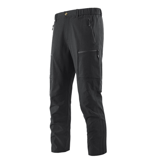 Herren Multifunktionale Cargo-Reisehose mit elastischem Bund, Reißverschlusstaschen und Knieverstärkung Shop Nory