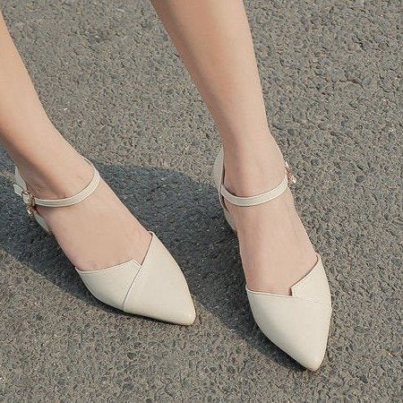 Damen elegante Halbschuhe mit modischer Schnallenverzierung und stabilen Blockabsatz