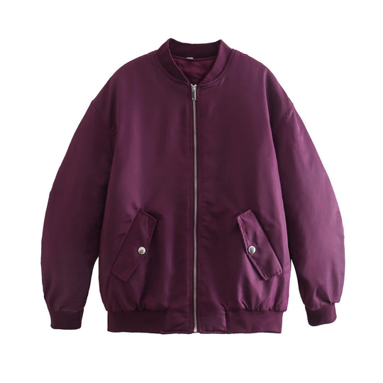 Damen Boxy Bomberjacke im Oversize‑Look mit Reißverschluss und abgeschrägten Pattentaschen Shop Nory