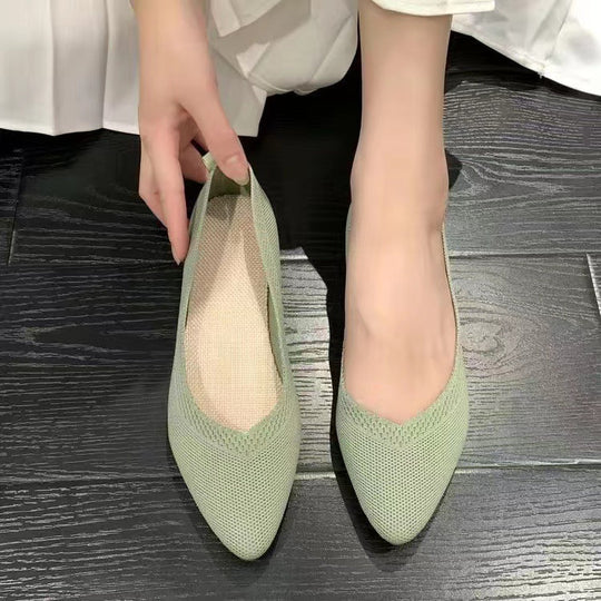 Damen elegante und atmungsaktive Ballerinas mit flexiblem Fußbett