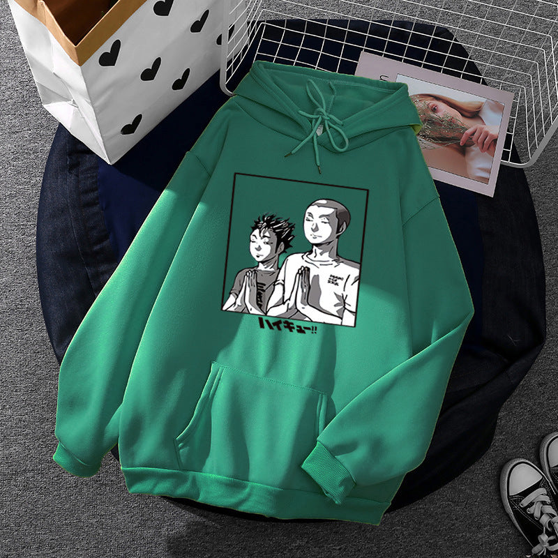 Damen nan weicher Kapuzenpullover mit großflächigem Manga-Panelprint und Kängurutasche Shop Nory