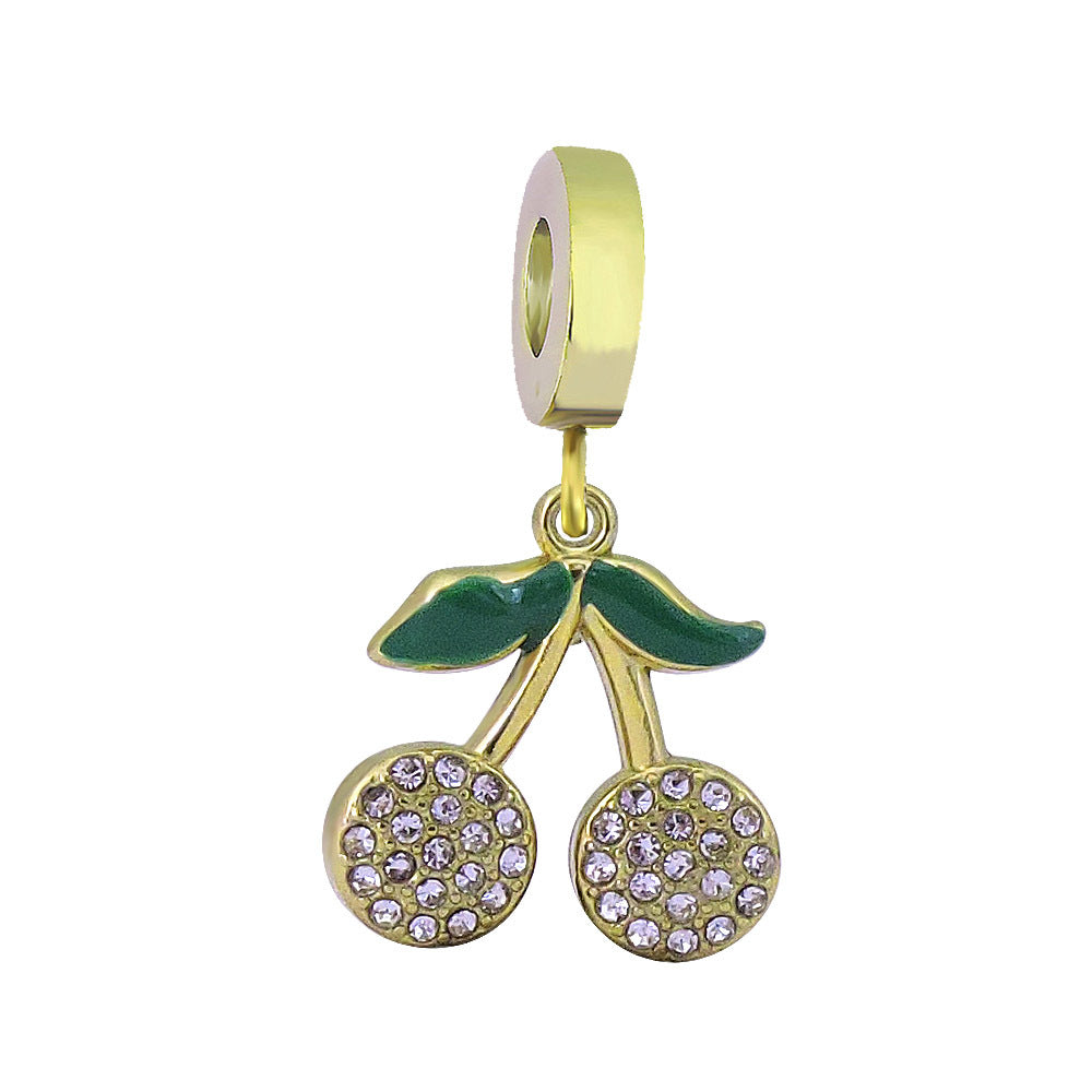 Verspielter Kaktus-Charm Anhänger mit Emaille und Strass