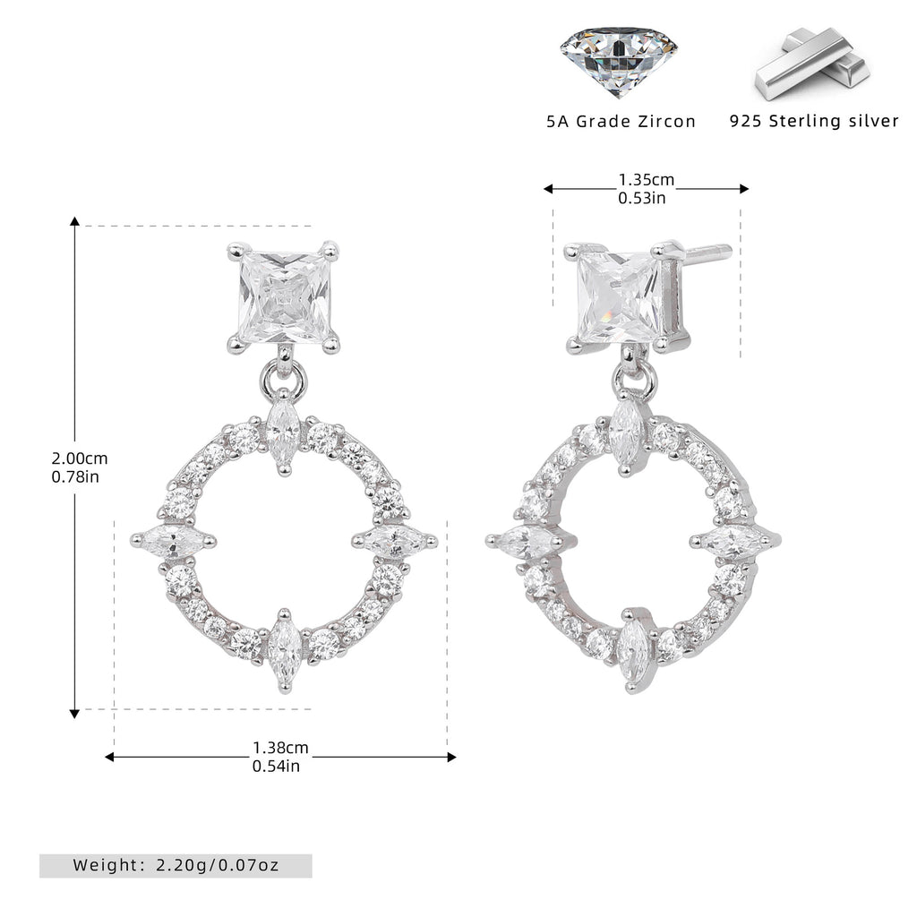 Damen Ohrhänger mit luxuriösem Zirkonbesatz aus 925 Sterling Silber Shop Nory 1782843459