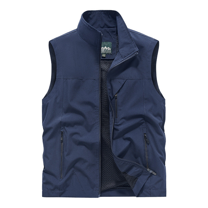 Herren Atmungsaktive Softshell-Utilityweste mit hohem Stehkragen, wasserabweisender Außenlage und mehrfachen Reißverschlusstaschen Shop Nory