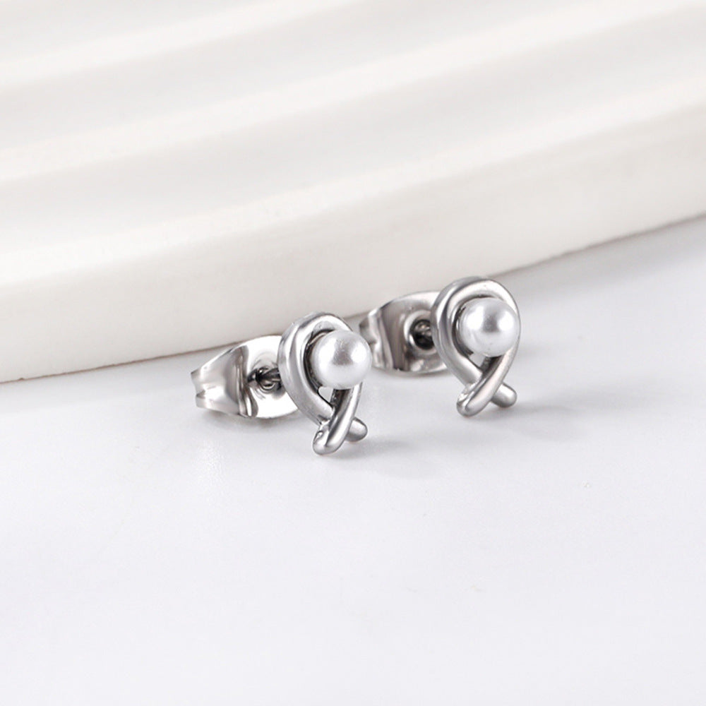 Damen Ohrstecker mit elegantem Perlen-Design und verspieltem Knoten Shop Nory