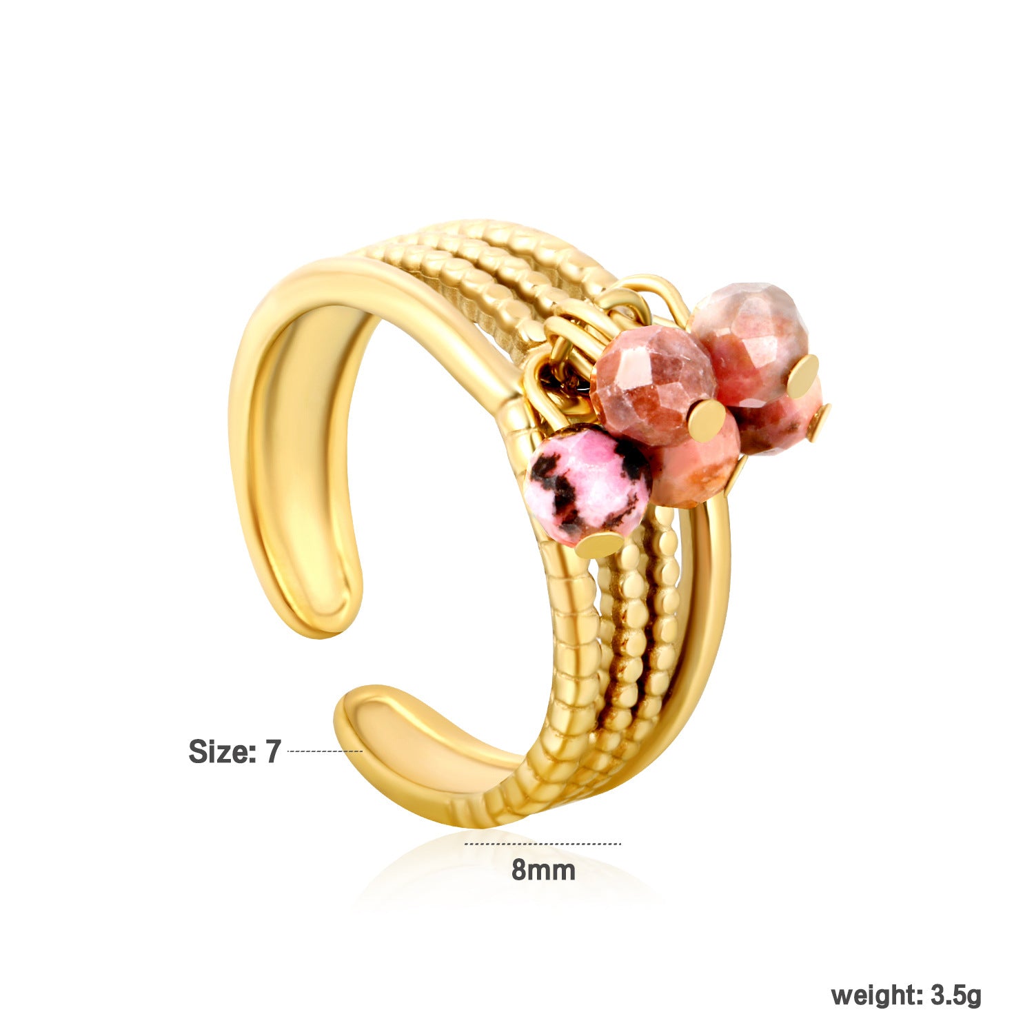 Damen Ring mit bunten Kristall-Akzenten und geschwungenem Design Shop Nory