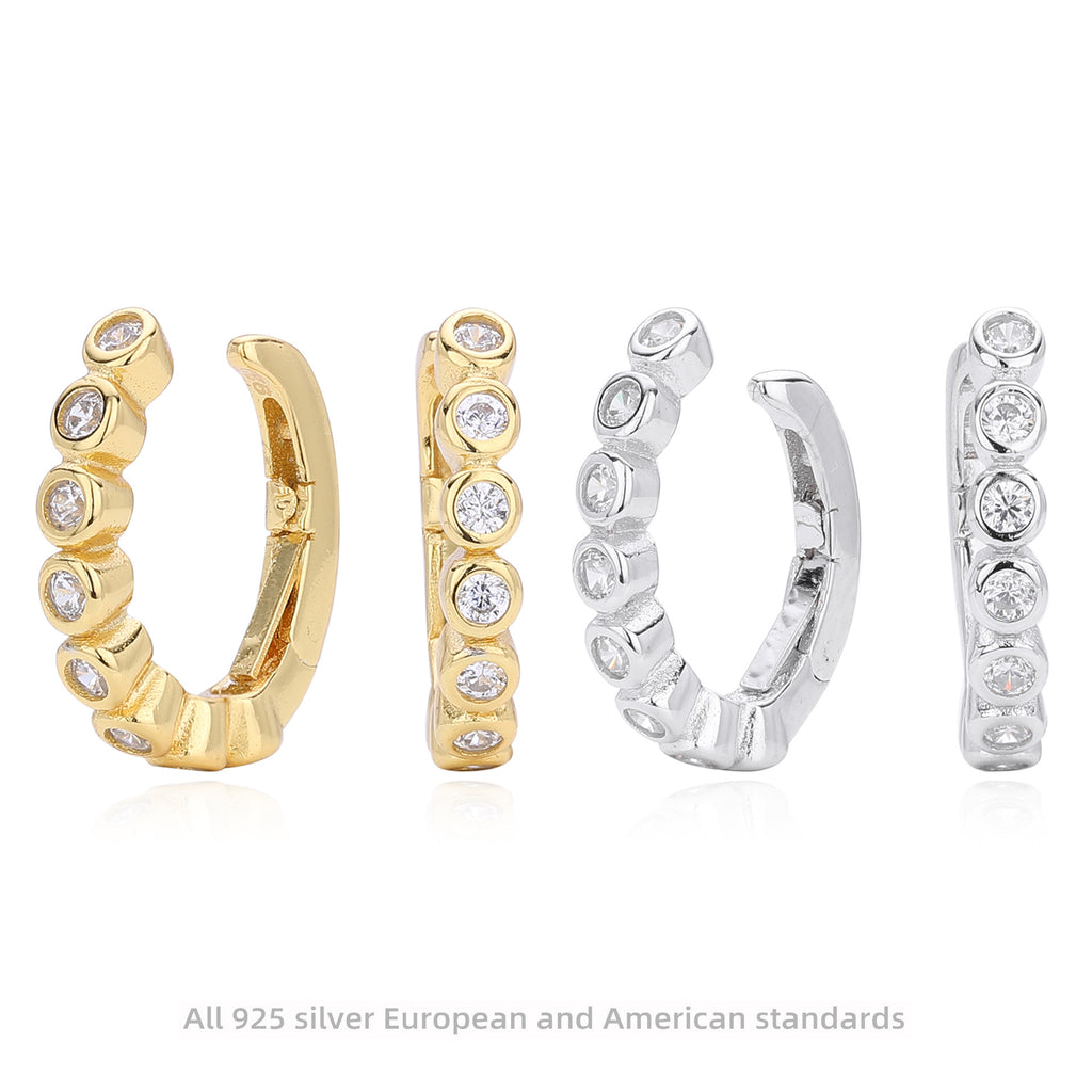Damen Creolen mit innovativem Zirkonbesatz und hochwertigem 925 Sterling Silber Shop Nory