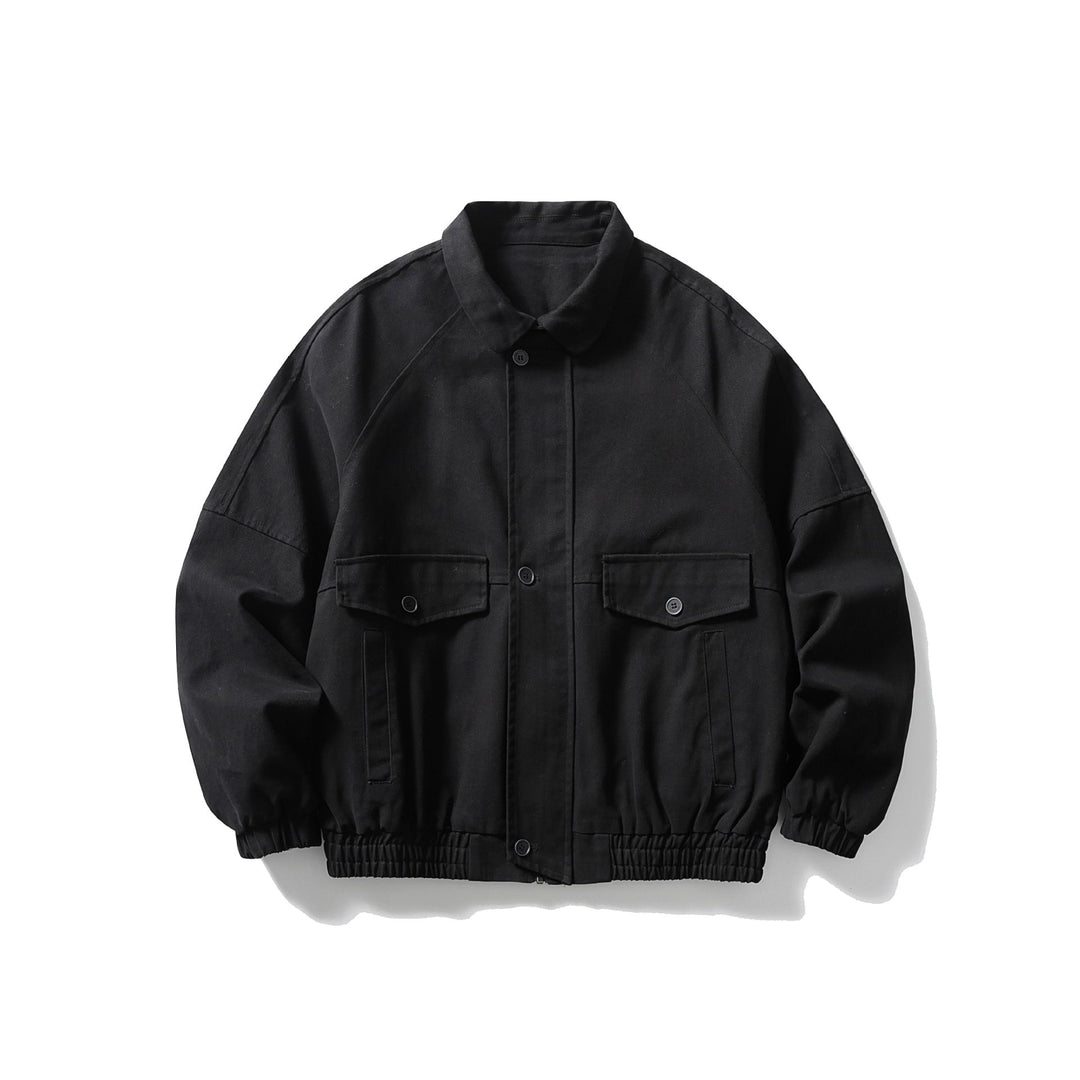 Unisex Boxy Canvas-Blousonjacke mit Pattentaschen und elastischem Saum Shop Nory