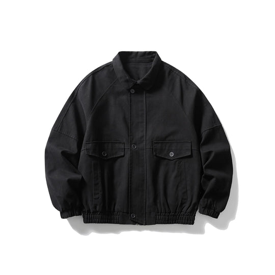 Unisex Boxy Canvas-Blousonjacke mit Pattentaschen und elastischem Saum Shop Nory