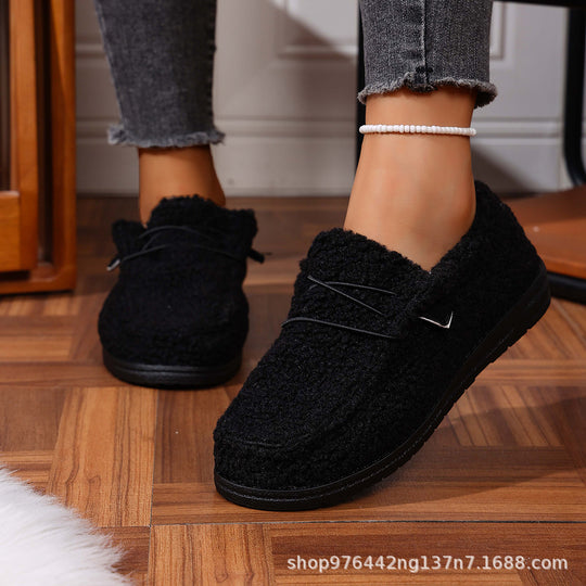 Damen Gefütterte Teddy-Fleece‑Hausschuhe mit gepolstertem Komfortfußbett und rutschfester Gummisohle Shop Nory