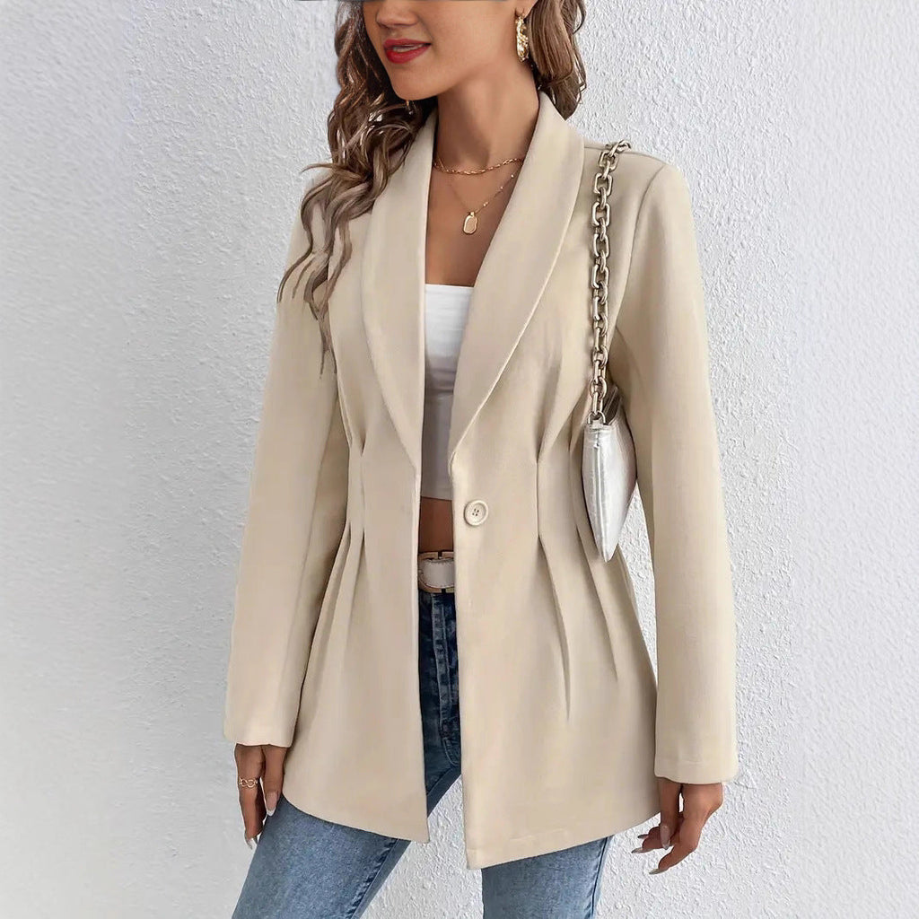 Damen Elegante und geschmackvolle Blazerjacke mit Tailleneinsatz