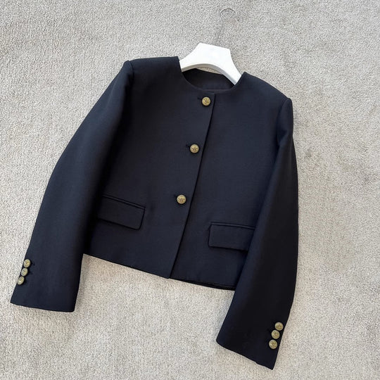 Damen Elegante Blazerjacke mit hohem Kragen Shop Nory