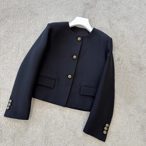 Damen Elegante Blazerjacke mit hohem Kragen Shop Nory