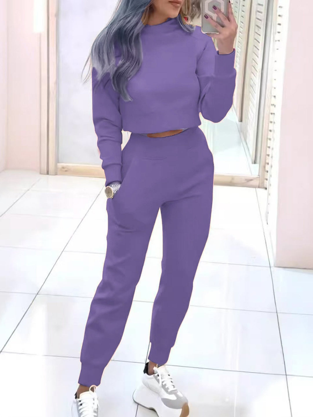 Damen Modischer Sweater und Jogginghose Set Shop Nory