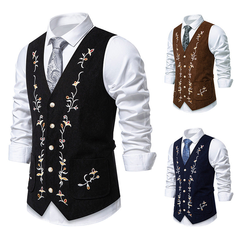 Damen elegante bestickte Weste Shopnory