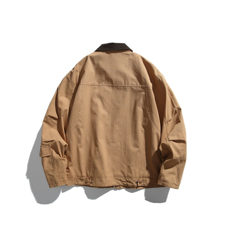 Herren Boxy-Workwear-Blousonjacke mit Kontrastkragen und Mehrfach-Taschen Shop Nory