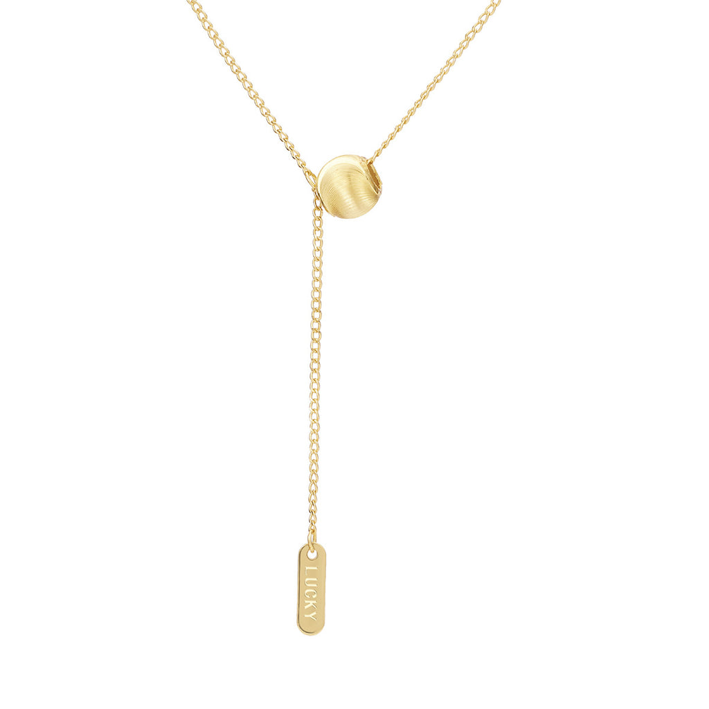 Damen Halskette mit minimalistischer Schliffform und gravierter Anhänger Shop Nory