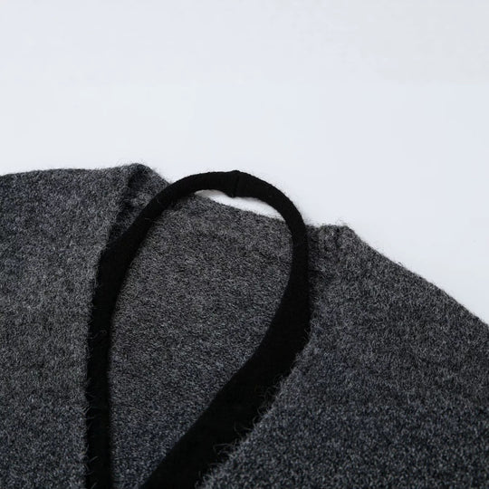 Damen Oversize Strickcardigan mit tiefem V Ausschnitt und Rippbund Shop Nory