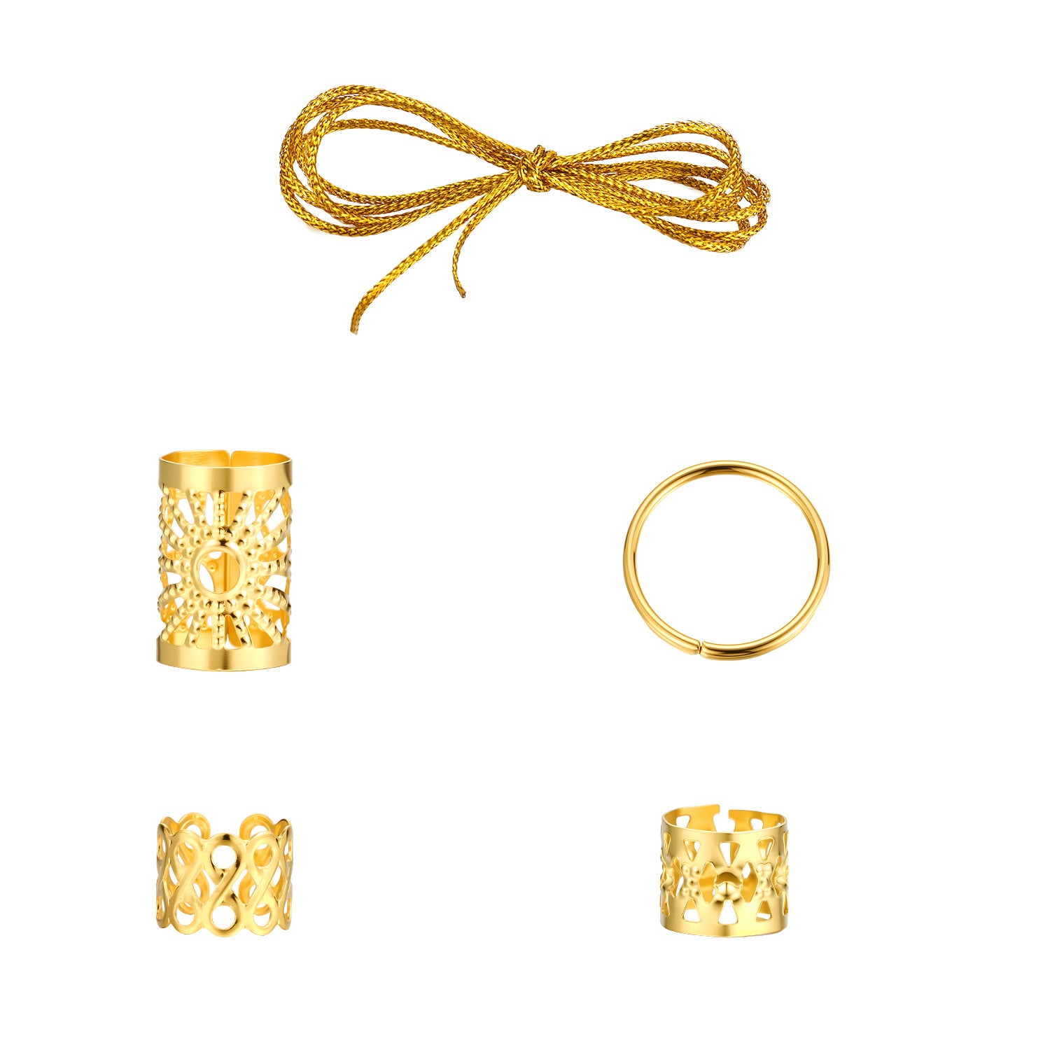 Damen Haaraccessoire-Set mit dekorativen Zopfperlen und Kettendetails Shop Nory