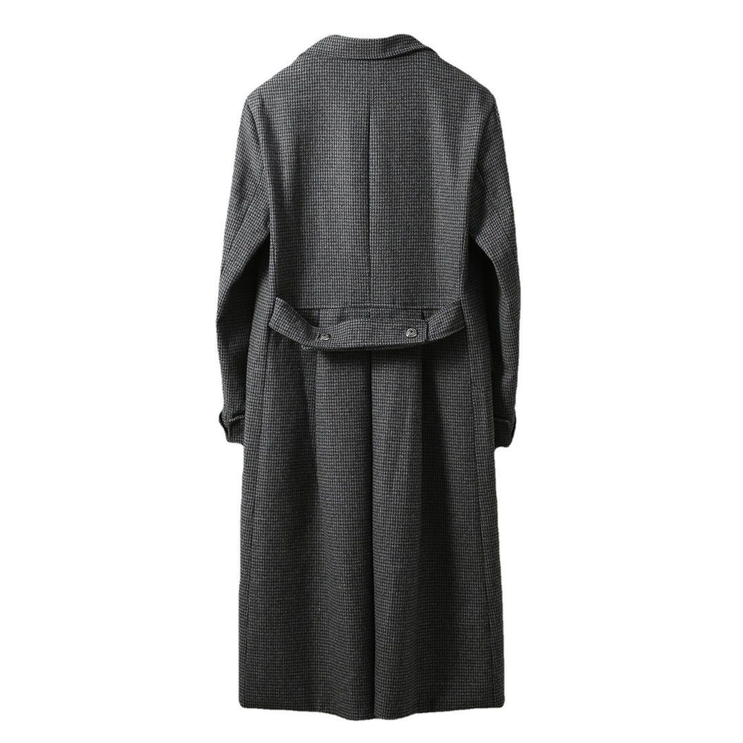 Herren Eleganter lang geschnittener Wollmantel mit Doppelreihe und Pattentaschen Shop Nory