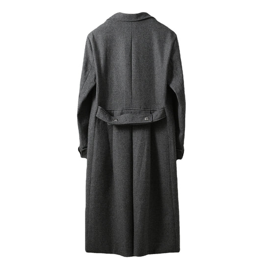 Herren Eleganter lang geschnittener Wollmantel mit Doppelreihe und Pattentaschen Shop Nory