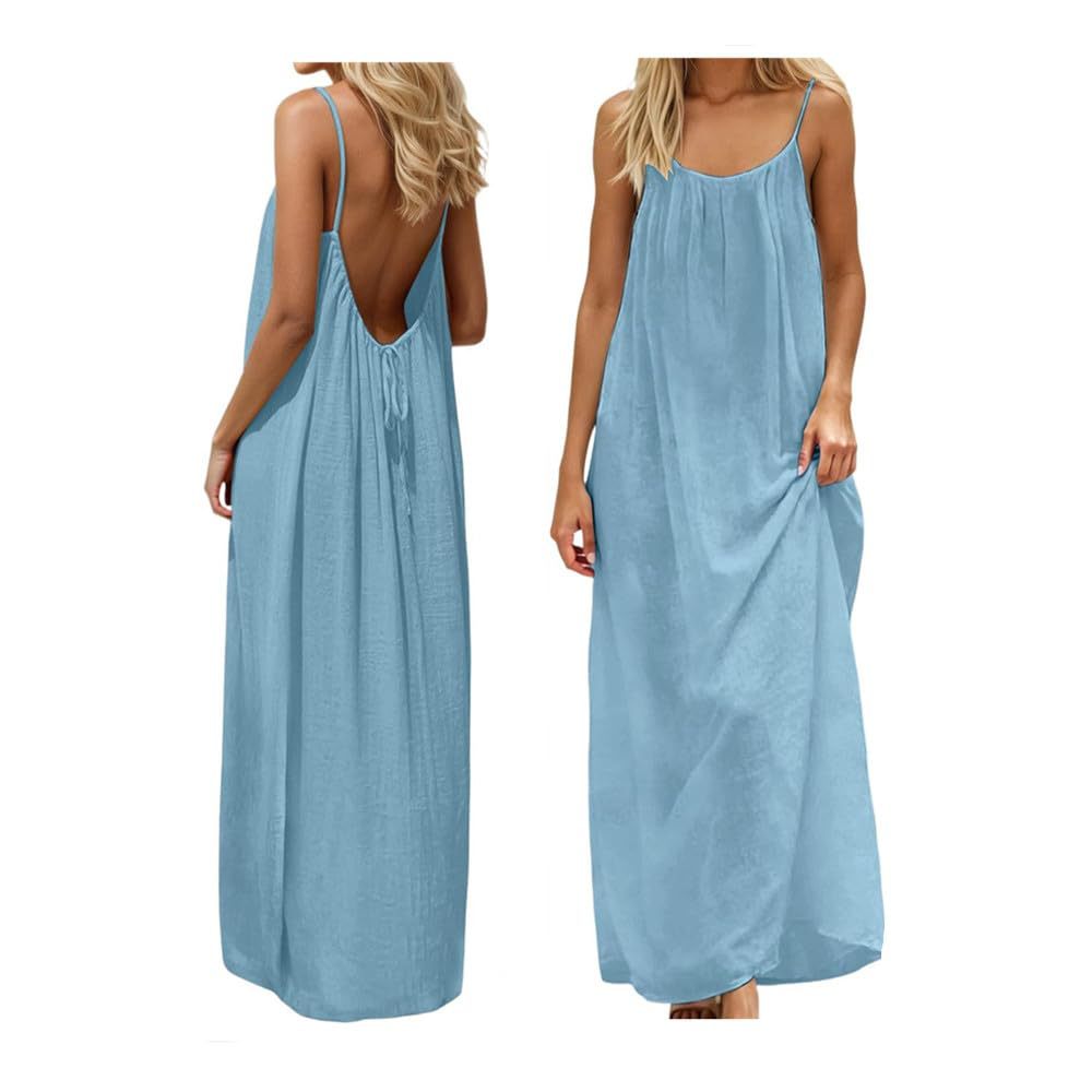 Damen Maxikleid mit tiefem Rücken