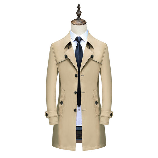 Herren Eleganter Slim-Fit Trenchcoat mit klassischer Knopfleiste und verstellbaren Manschetten Shop Nory